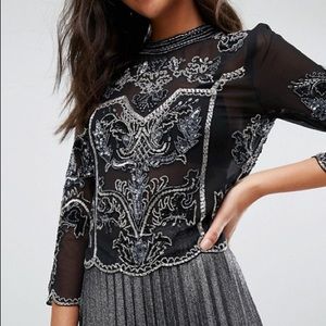 Miss selfridge sequin top